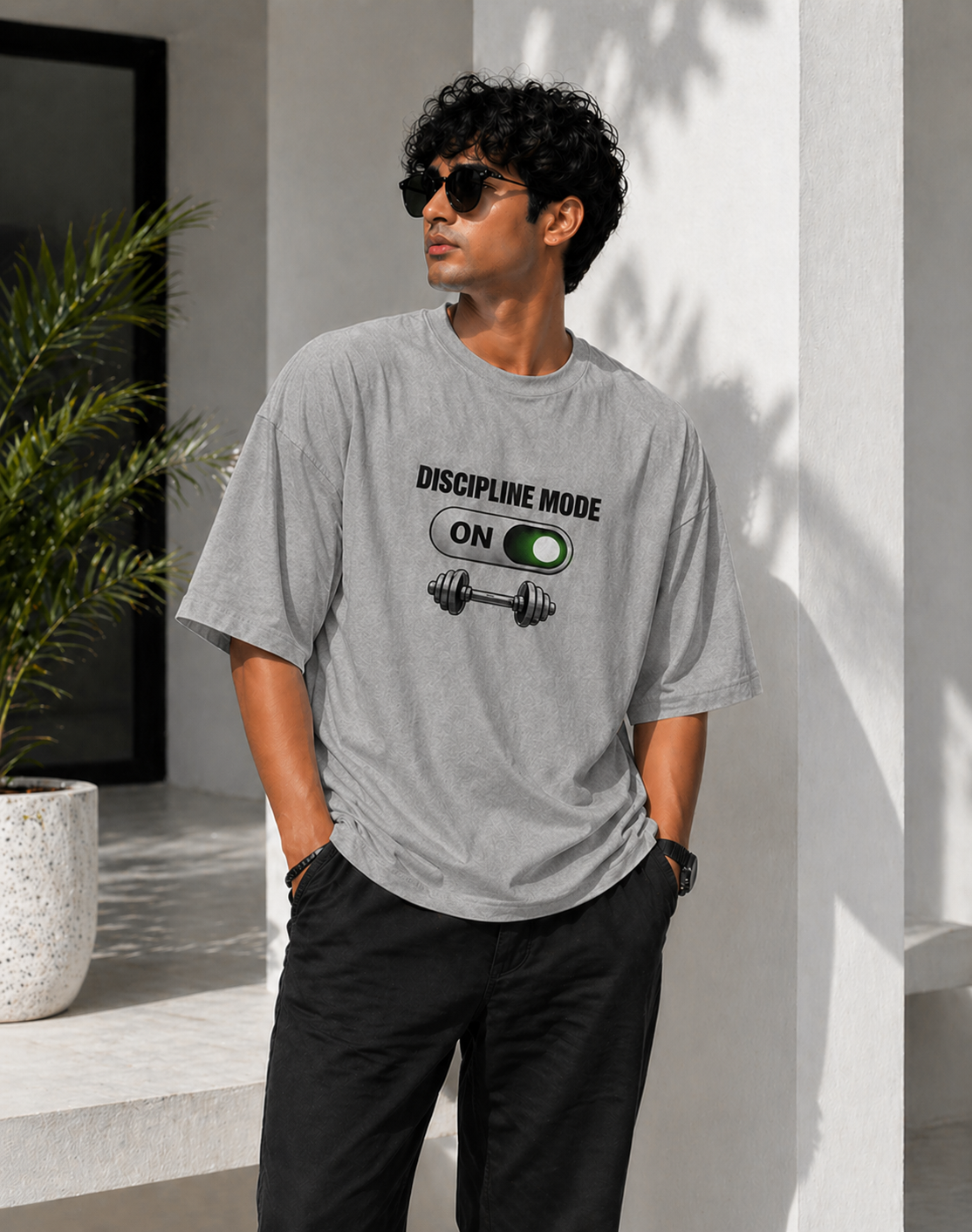 Discipline Mode On – Oversized T-Shirt | 220 GSM Premium Cotton