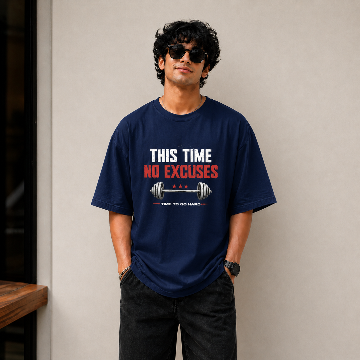 This Time No Excuses – Oversized T-Shirt | 220 GSM Premium Cotton