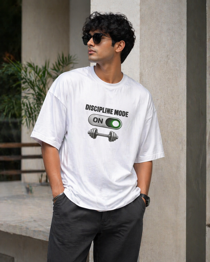 Discipline Mode On – Oversized T-Shirt | 220 GSM Premium Cotton