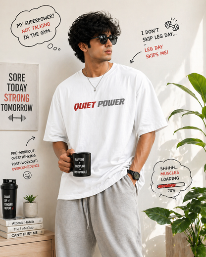 Quiet Power – Oversized T-Shirt | 220 GSM Premium Cotton
