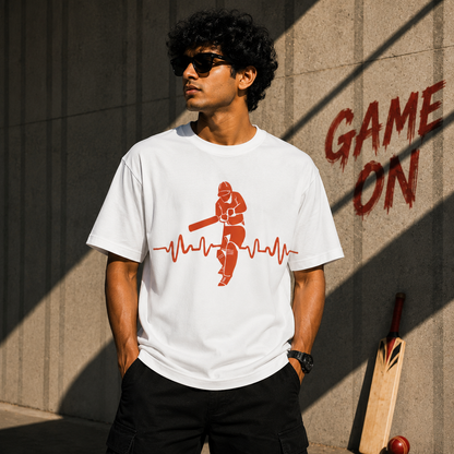 Cricket Beats - Oversized T-Shirt | 220 GSM Premium Cotton