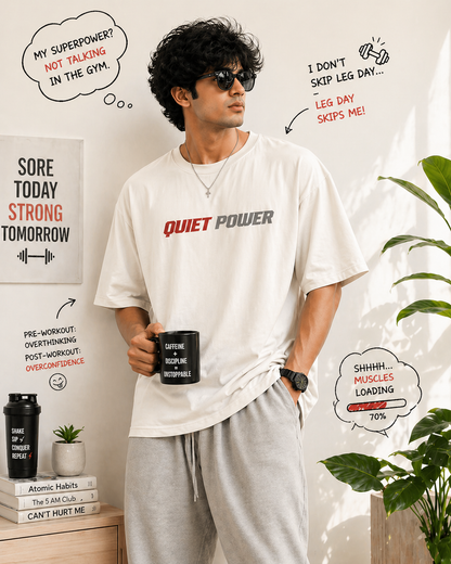 Quiet Power – Oversized T-Shirt | 220 GSM Premium Cotton