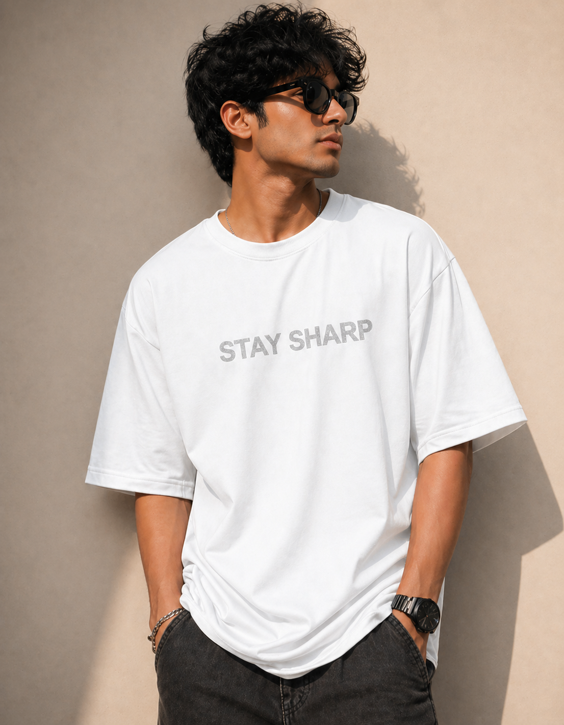 Stay Sharp – Oversized T-Shirt | 220 GSM Premium Cotton