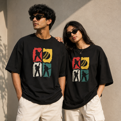 Cricket Boxes – Oversized T-Shirt | 220 GSM Premium Cotton