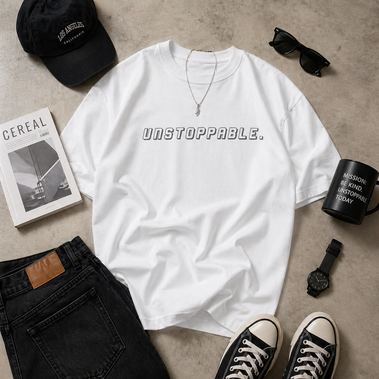 Unstoppable – Oversized T-Shirt | 220 GSM Premium Cotton