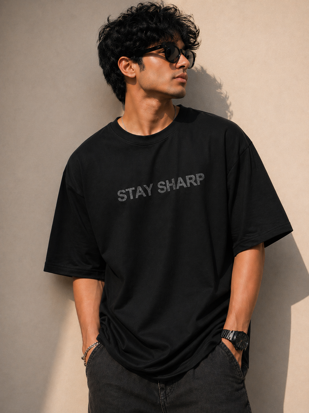 Stay Sharp – Oversized T-Shirt | 220 GSM Premium Cotton