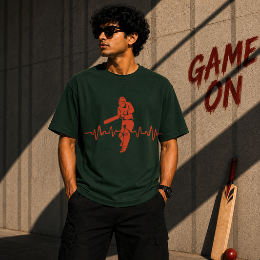 Cricket Beats - Oversized T-Shirt | 220 GSM Premium Cotton