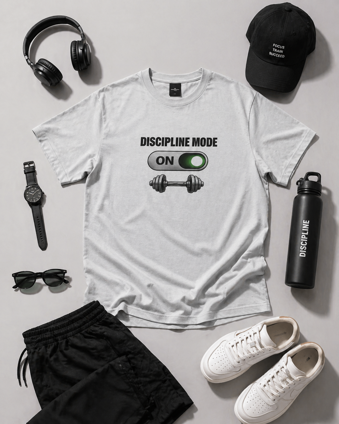Discipline Mode On – Oversized T-Shirt | 220 GSM Premium Cotton