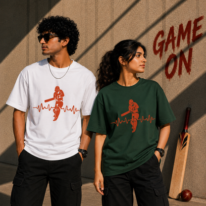 Cricket Beats - Oversized T-Shirt | 220 GSM Premium Cotton