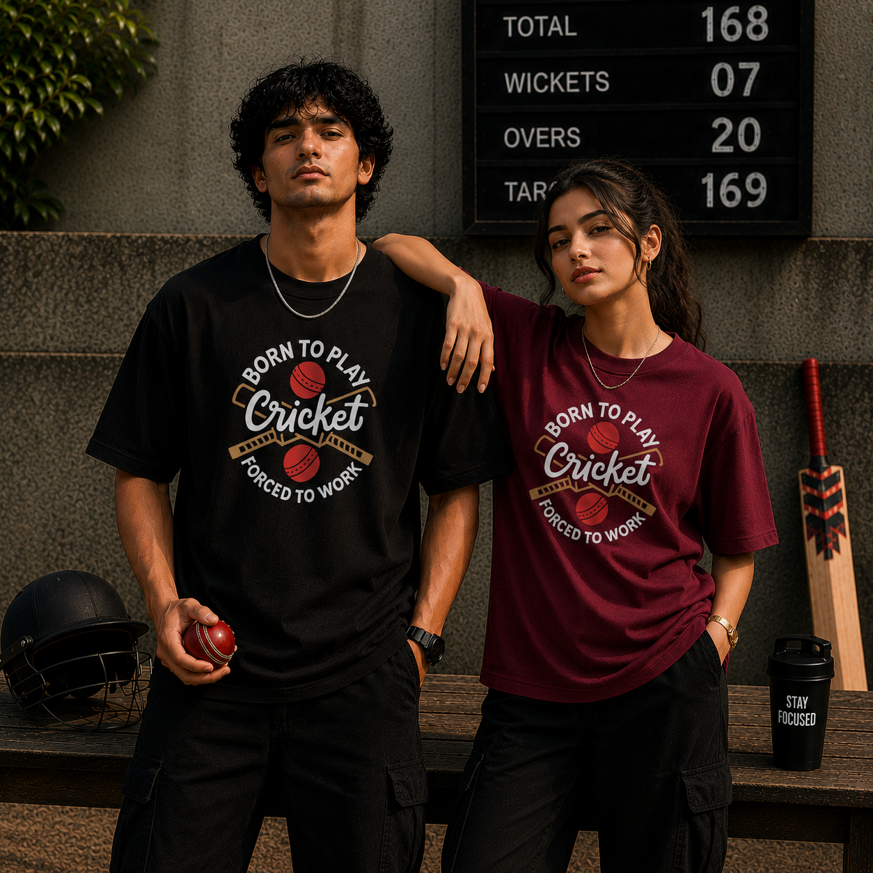 Born To Play Cricket – Oversized T-Shirt | 220 GSM Premium Cotton