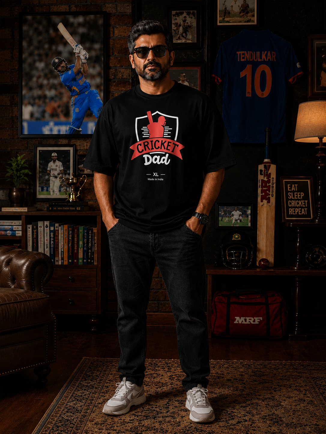 Cricket Dad – Oversized T-Shirt | 220 GSM Premium Cotton