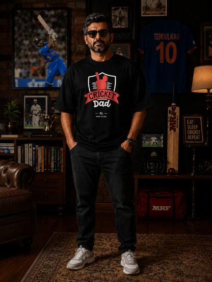 Cricket Dad – Oversized T-Shirt | 220 GSM Premium Cotton