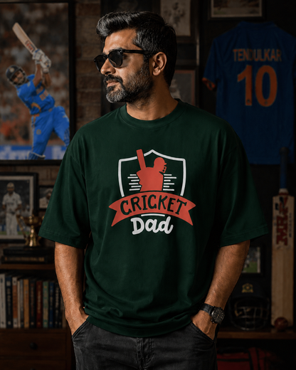 Cricket Dad – Oversized T-Shirt | 220 GSM Premium Cotton