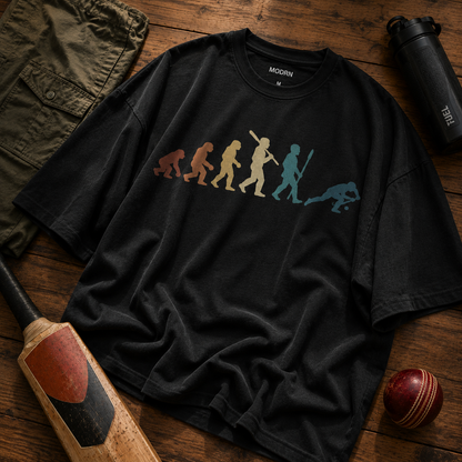 Evolution Of Cricket – Oversized T-Shirt | 220 GSM Premium Cotton