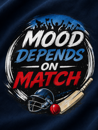 Mood Depends On Match – Oversized T-Shirt | 220 GSM Premium Cotton