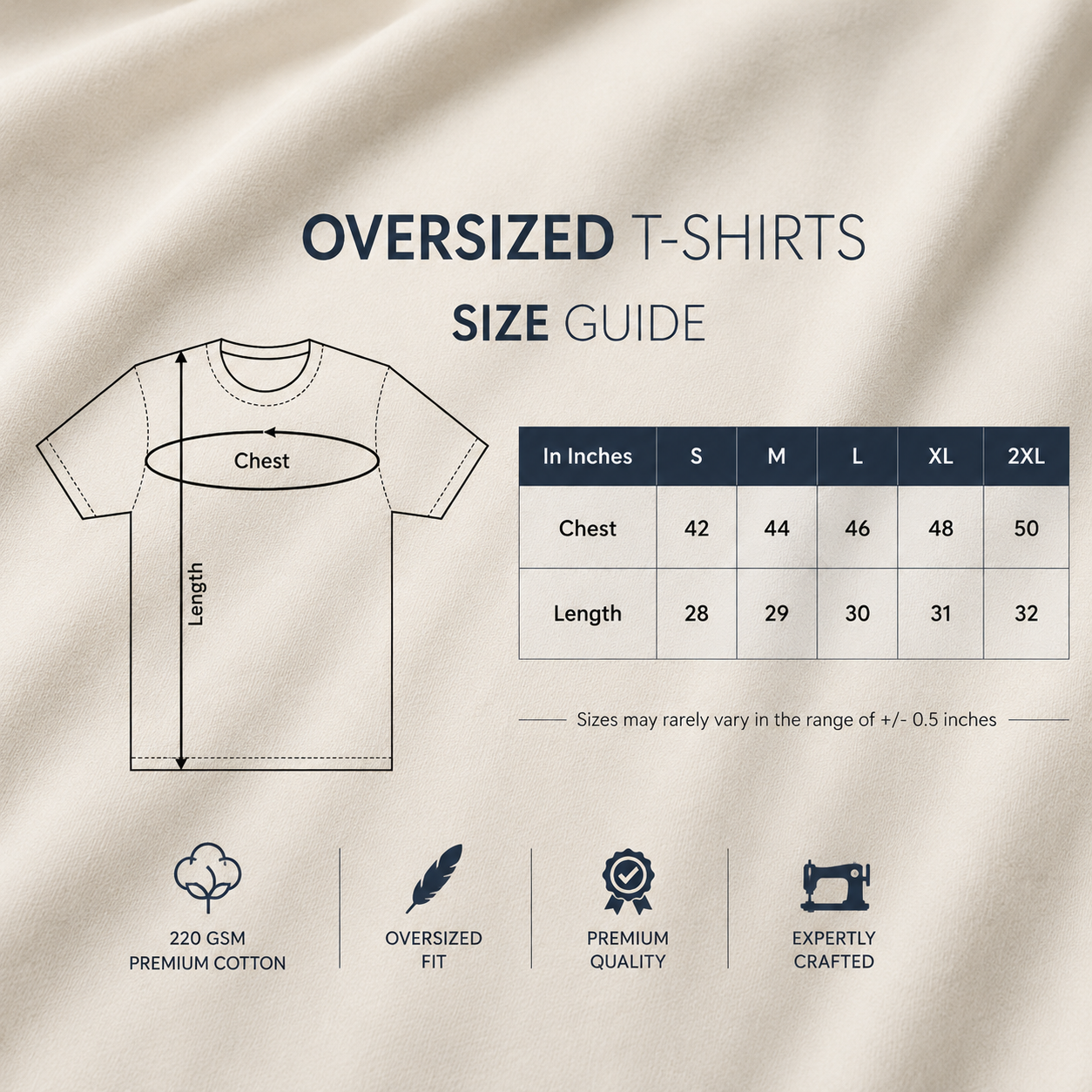 Vacation Icons – Unisex Oversized T-Shirt | 220 GSM Premium Cotton