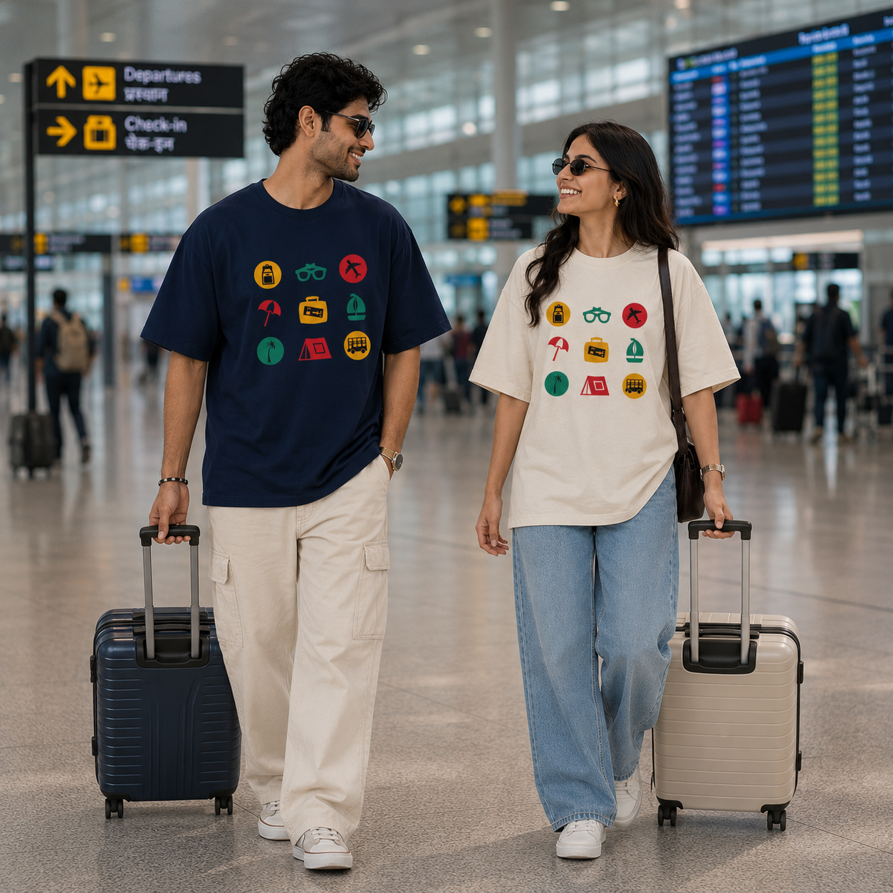 Vacation Icons – Unisex Oversized T-Shirt | 220 GSM Premium Cotton