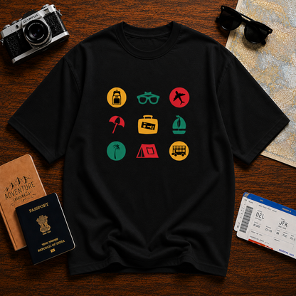 Vacation Icons – Unisex Oversized T-Shirt | 220 GSM Premium Cotton