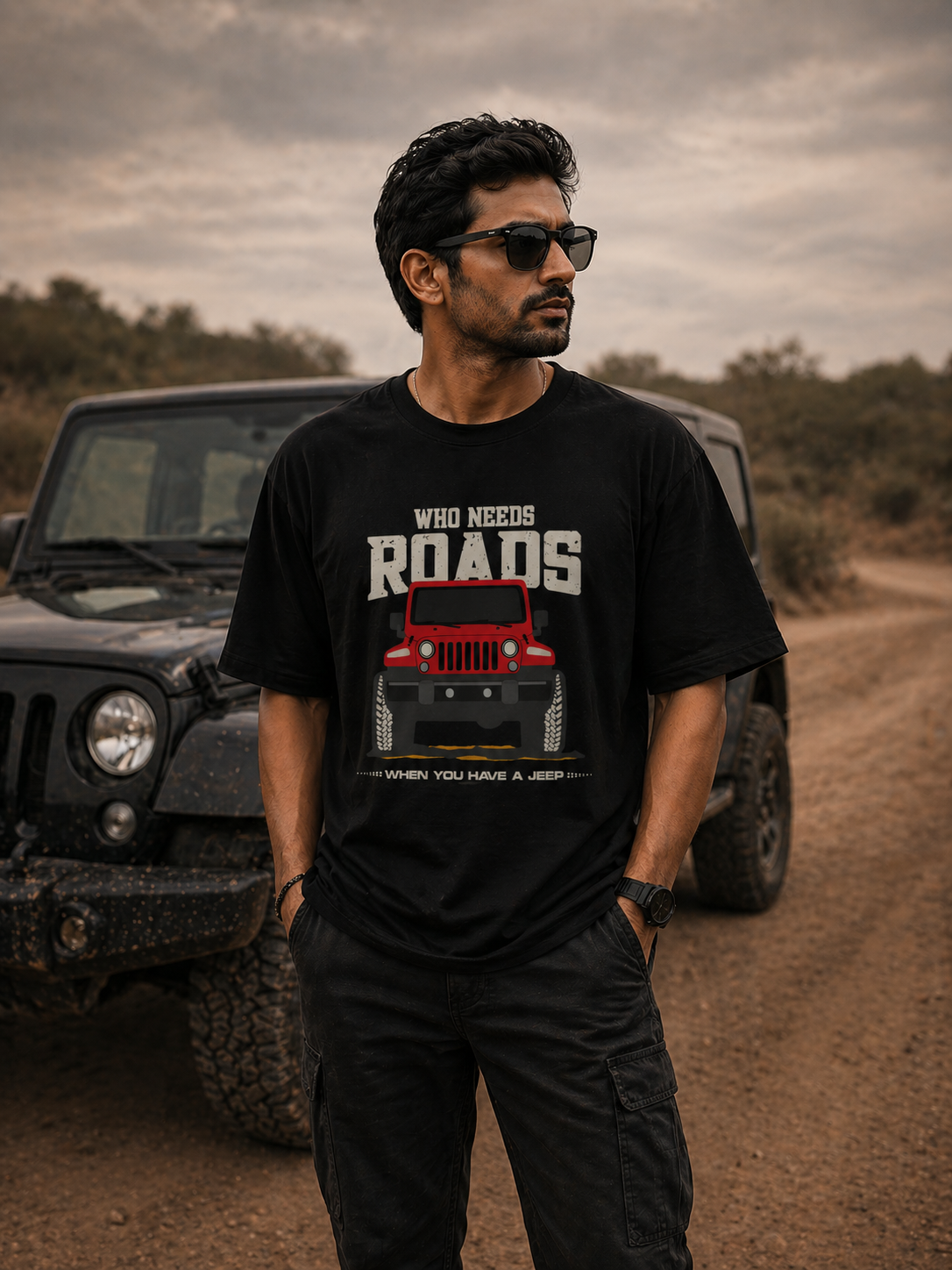 Who Needs Roads – Unisex Oversized T-Shirt | 240 GSM Premium Cotton