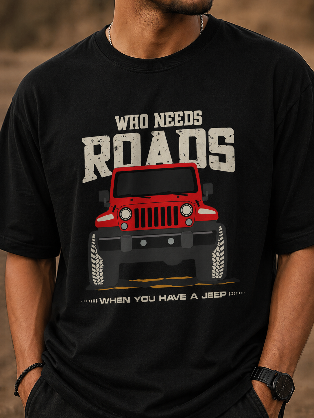 Who Needs Roads – Unisex Oversized T-Shirt | 240 GSM Premium Cotton