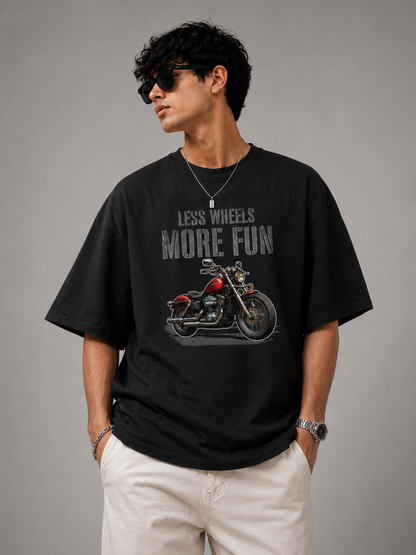 Less Wheels More Fun – Oversized T-Shirt | 240 GSM