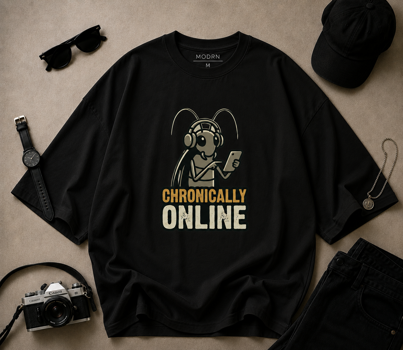 Chronically Online – Oversized T-Shirt | 220 GSM Premium Cotton