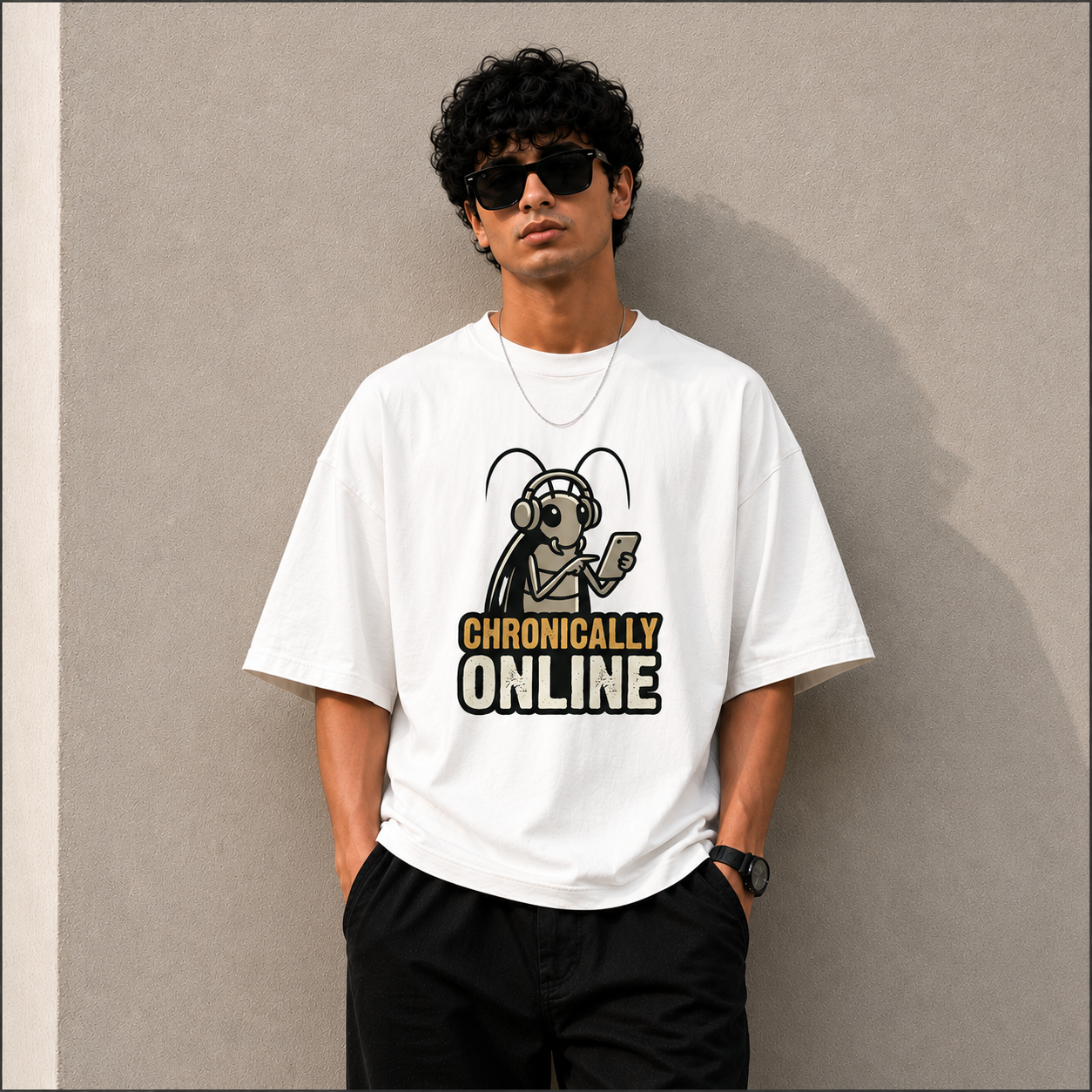 Chronically Online – Oversized T-Shirt | 220 GSM Premium Cotton