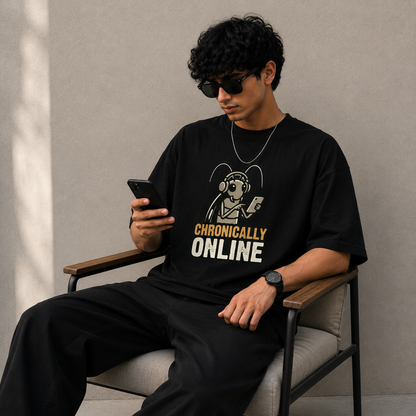 Chronically Online – Oversized T-Shirt | 220 GSM Premium Cotton
