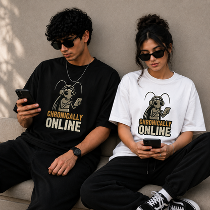 Chronically Online – Oversized T-Shirt | 220 GSM Premium Cotton