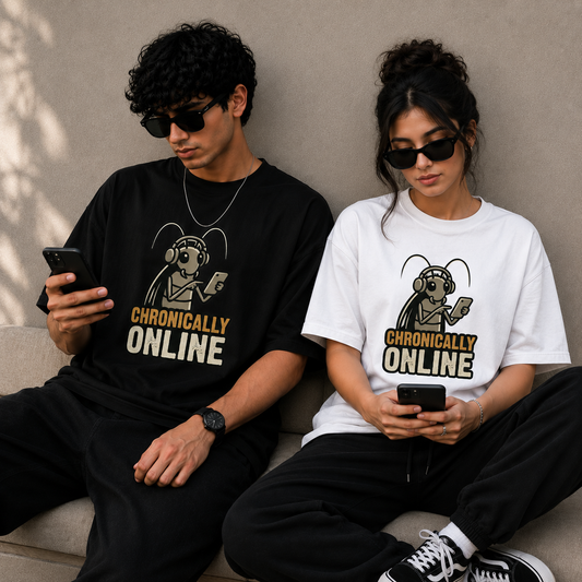 Chronically Online – Oversized T-Shirt | 220 GSM Premium Cotton